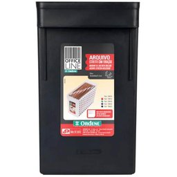 Kit 5 Arquivos Plástico 42x27cm Estreito Furação Preto Ordene Etiqueta Identificadora - 2