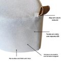 Ver imagem 3 de Puff Orgânico Triangular em Linho Alça de Couro de Madeira:Cinza Claro