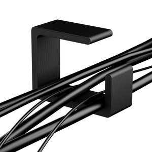 Organizador de Cabos de Mesa: Kit com 8 Suportes - Precisão Milimétrica! - Preto
