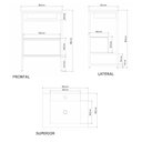 Ver imagem 3 de Gabinete para Banheiro Industrial com Cuba 1 Gaveta Iron Black Venturi