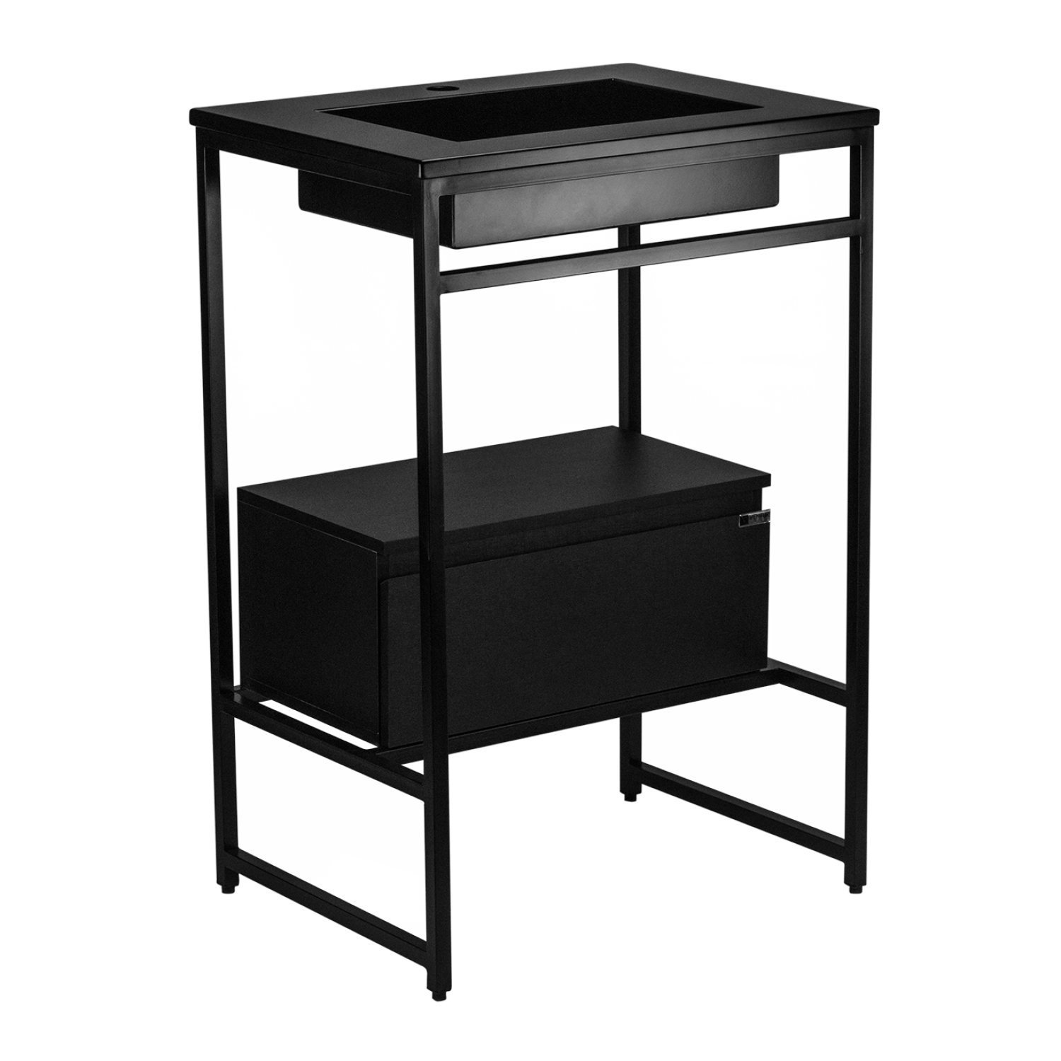 Gabinete para Banheiro Industrial com Cuba 1 Gaveta Iron Black Venturi - 2