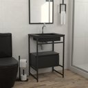 Ver imagem 1 de Gabinete para Banheiro Industrial com Cuba 1 Gaveta Iron Black Venturi
