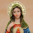 Ver imagem 3 de Pia de Água Benta Sagrado Coração de Maria de Resina para Parede - 15 cm