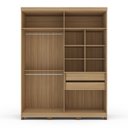 Ver imagem 4 de Guarda Roupa Solteiro 4 Portas 100% MDF Off White e Carvalho Barcelona Bege