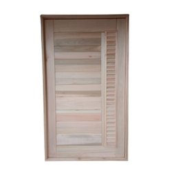 Porta Pivotante Visor Ripado Eucalipto 2,13x1,07 Frainer - 1