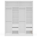 Ver imagem 4 de Guarda-Roupa Casal 4 Portas Bater Madrid Cinza/Branco