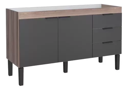 Ver imagem 1 de Gabinete Armário Cozinha 1.50 M Flamingo 2 Portas 3 Gavetas- Desmontado -Cozimax:Preto/Tamarindo
