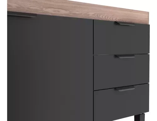 Ver imagem 5 de Gabinete Armário Cozinha 1.50 M Flamingo 2 Portas 3 Gavetas- Desmontado -Cozimax:Preto/Tamarindo