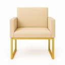 Ver imagem 4 de Poltrona Decorativa Reforçada para Recepção e Sala de Espera Bege