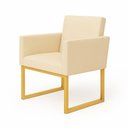 Ver imagem 1 de Poltrona Decorativa Reforçada para Recepção e Sala de Espera Bege