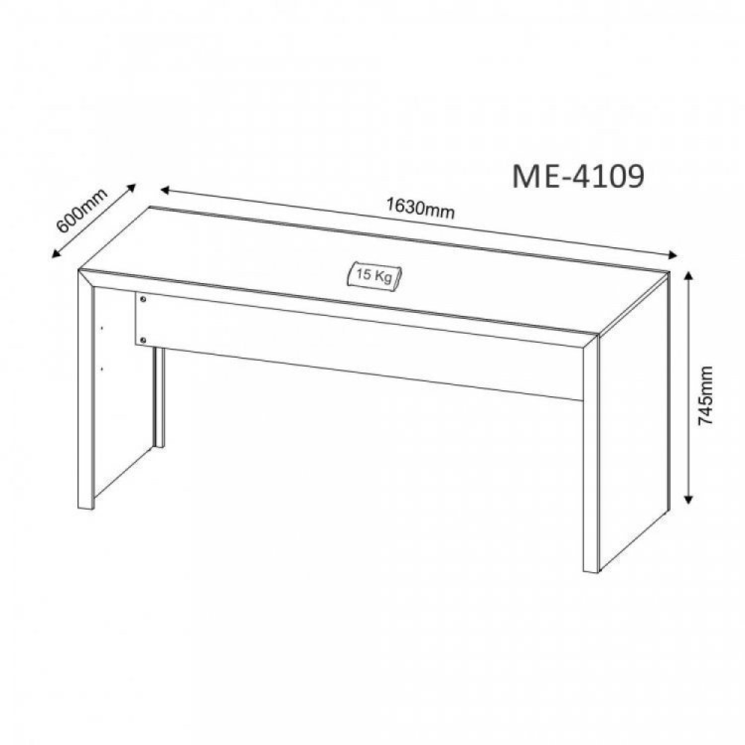 Kit 3 Peças com Mesa para Escritório, Armário 2 Portas e Gaveteiro 4 Gavetas - 4