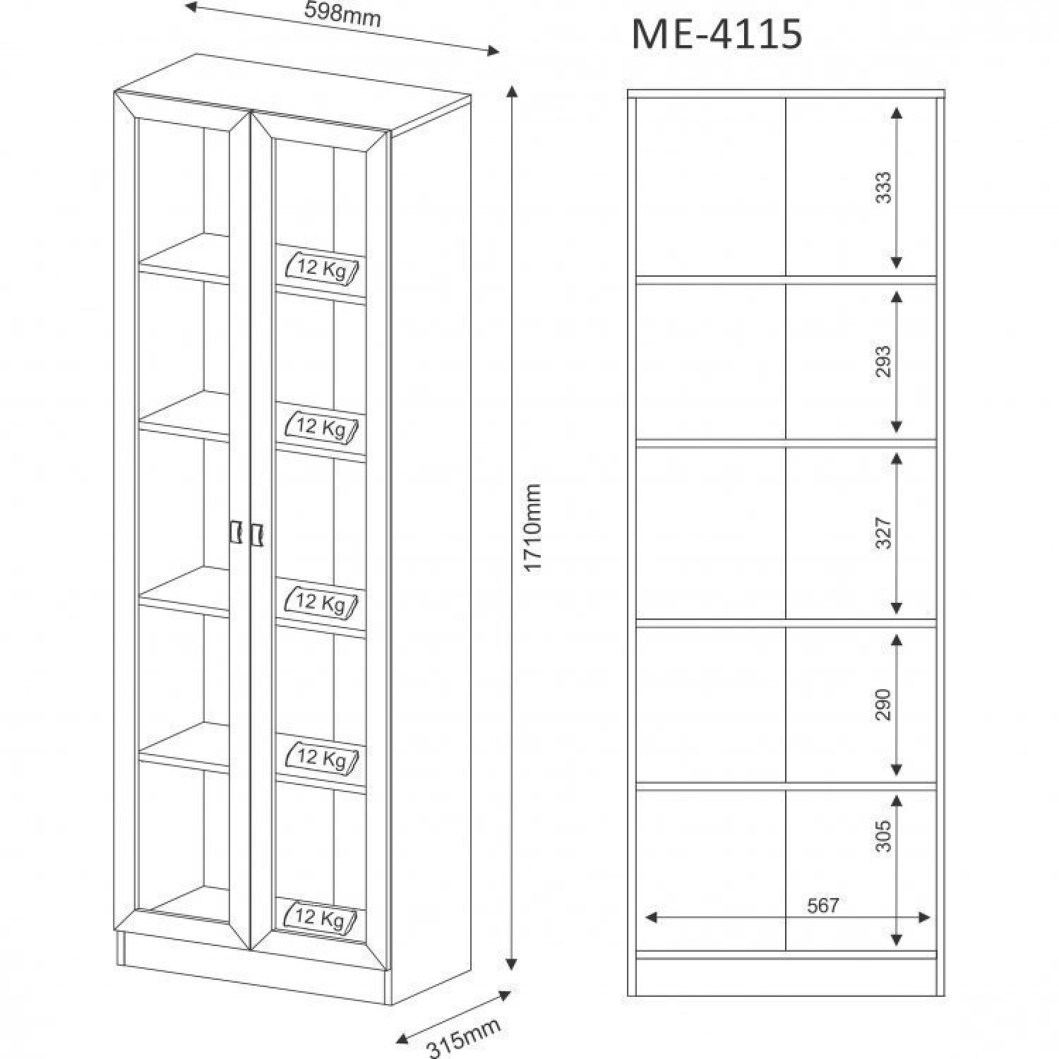 Kit 3 Peças com Mesa para Escritório, Armário 2 Portas e Gaveteiro 4 Gavetas - 12