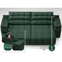 Ver imagem 3 de Sofá com Porta Copos Carregador Usb Ret Rec Samurai 2,50m Velosuede Verde - Netsofas