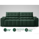 Ver imagem 5 de Sofá com Porta Copos Carregador Usb Ret Rec Samurai 2,50m Velosuede Verde - Netsofas