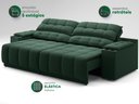 Ver imagem 6 de Sofá com Porta Copos Carregador Usb Ret Rec Samurai 2,50m Velosuede Verde - Netsofas