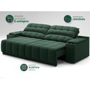 Ver imagem 6 de Sofá com Porta Copos Carregador Usb Ret Rec Samurai 2,50m Velosuede Verde - Netsofas