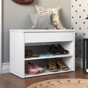 Ver imagem 1 de Sapateira Banco de Madeira com Gaveta Hall de Entrada - Branco