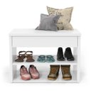 Ver imagem 2 de Sapateira Banco de Madeira com Gaveta Hall de Entrada - Branco