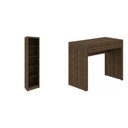 Ver imagem 2 de Conjunto 2 Peças com Escrivaninha ME4107 90cm e Estante 4 Prateleiras ME4104 Marrom