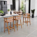 Ver imagem 2 de Kit 05 Banquetas Alta Para Cozinha Sala de Jantar Fixa Cecília L02 Linho Rosê - Lyam Decor