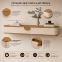 Ver imagem 5 de Aparador Nicho Suspenso Sala com Gaveta Cor Off White Nature - Jb Móveis