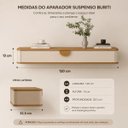 Ver imagem 3 de Aparador Nicho Suspenso Sala com Gaveta Cor Off White Nature - Jb Móveis