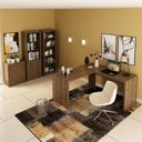 Ver imagem 1 de Kit 4 peças com 1 Escrivaninha em L, 2 Estantes e 1 Balcão Espresso Móveis