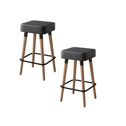 Kit com 2 Banqueta Alta 70cm Dubai Salaone - Sintético Preto