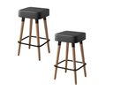 Ver imagem 1 de Kit com 2 Banqueta Alta 70cm Dubai Salaone - Sintético Preto