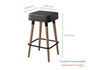 Ver imagem 3 de Kit com 2 Banqueta Alta 70cm Dubai Salaone - Sintético Preto