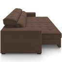 Ver imagem 6 de Sofá Retrátil Reclinável para Sala de Estar Living 290cm Clara M03 Veludo Marrom - Lyam Decor
