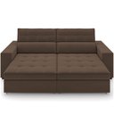 Ver imagem 3 de Sofá Retrátil Reclinável para Sala de Estar Living 290cm Clara M03 Veludo Marrom - Lyam Decor