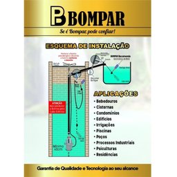 Bomba D'água Submersa Vibratória Sapo 450 HP 2.300 L/H 220v Motor Fio de Cobre BP Ouro 850 Bompar - 4