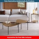 Ver imagem 5 de Mesa Lateral de Apoio Orgânica Artesano 45 Cm (largura) em Mdp Hanover (mel) e Pés em Aço Preto