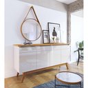 Ver imagem 5 de Aparador para Sala Buffet Classic 1.6 com Gaveta Off White Nature - Imcal