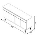 Ver imagem 2 de Aparador para Sala Buffet Classic 1.6 com Gaveta Off White Nature - Imcal