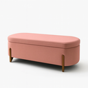 Ver imagem 3 de Banco Baú Organizador Estofado Orgânico Milão Peseira 1,40 Bouclê Rosa - Montanari'S Decor