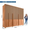 Ver imagem 4 de Guarda-Roupa Casal 6 Portas 6 Gavetas Suburban Gold 100% MDF Rooms Espresso Móveis Marrom/Freijo/Sued