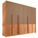 Ver imagem 3 de Guarda-Roupa Casal 6 Portas 6 Gavetas Suburban Gold 100% MDF Rooms Espresso Móveis Marrom/Freijo/Sued