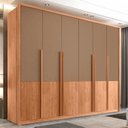 Ver imagem 1 de Guarda-Roupa Casal 6 Portas 6 Gavetas Suburban Gold 100% MDF Rooms Espresso Móveis Marrom/Freijo/Sued