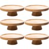 Kit 6 Pratos para Bolo com Pedestal Bambu 20cm Padaria Confe - 1