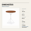 Ver imagem 4 de Base de Mesa Tubular Aço 0,60 Holanda para Madeira Tampo Ripado Redondo Branca Jantar