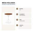Ver imagem 5 de Base de Mesa Tubular Aço 0,60 Holanda para Madeira Tampo Ripado Redondo Branca Jantar