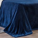 Ver imagem 3 de Cobertor Fênix Queen Sherpa Pele de Carneiro + Mantinha Flannel 1 Peça - Azul Marinho