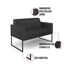 Ver imagem 4 de Sofá Namoradeira Base Industrial Preto Marisa Corino Preto D03 - D'Rossi