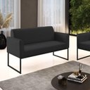 Ver imagem 6 de Sofá Namoradeira Base Industrial Preto Marisa Corino Preto D03 - D'Rossi