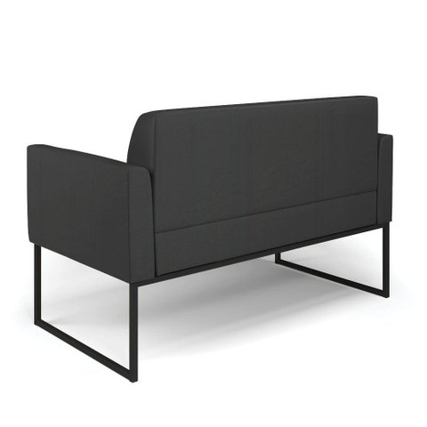Sofá Namoradeira Base Industrial Preto Marisa Corino Preto D03 - D'Rossi