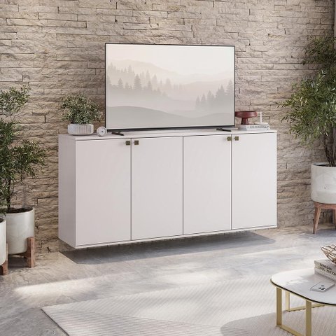 Rack Suspenso p/ TV até 60 pol. Branco Celeste Kappesberg