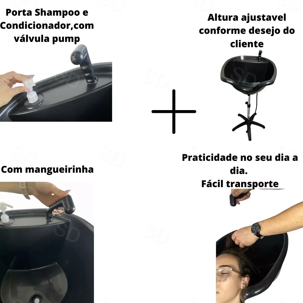 Lavatorio Portatil para Lavar Cabelos Salão Casa e Trabalho - 5