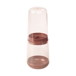 Porta Escova Creme Dental Plasútil com Tampa - Rosa - 1